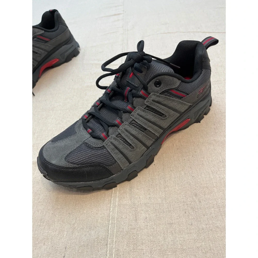 Fila Men's Athletic Shoes Sneakers Dark‎ Gray Red Lace Up Size 12